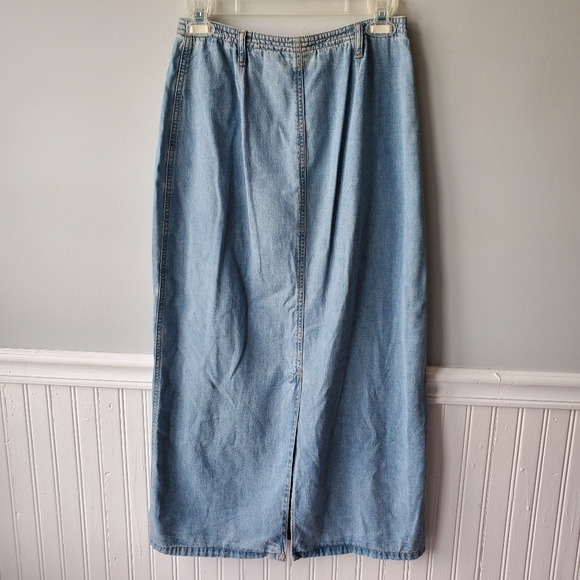 Vintage Liz Claiborne Long Maxi Denim/Jean Skirt Sz 8 Cottagecore Prairi… - Picture 4 of 16